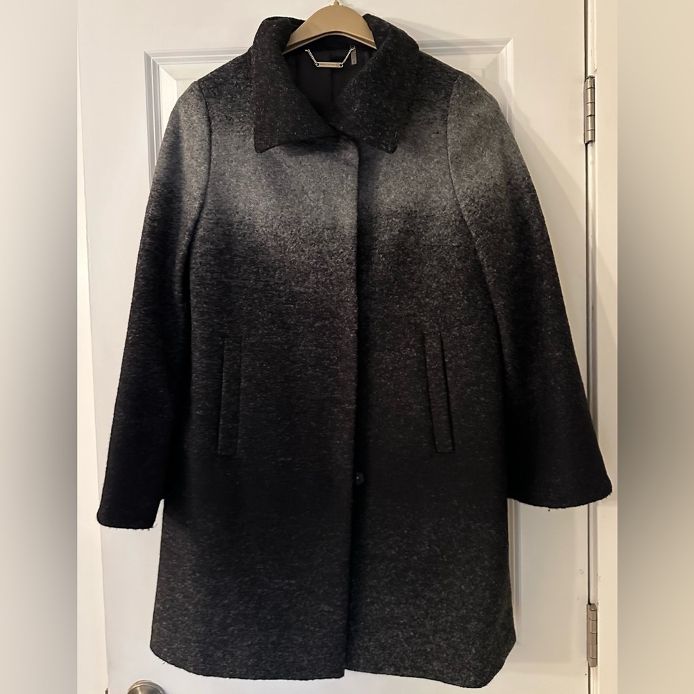 Trina Turk Ladies Wool Blend Black/Gray Ombré Coat Size 6